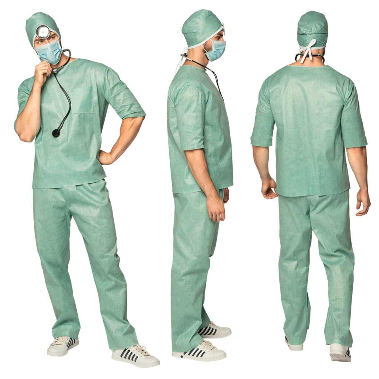 Op deze afbeelding zie je een Kostuums, van het merk Boland. Chirurg Dokter Operatie Wonder Man Kostuum