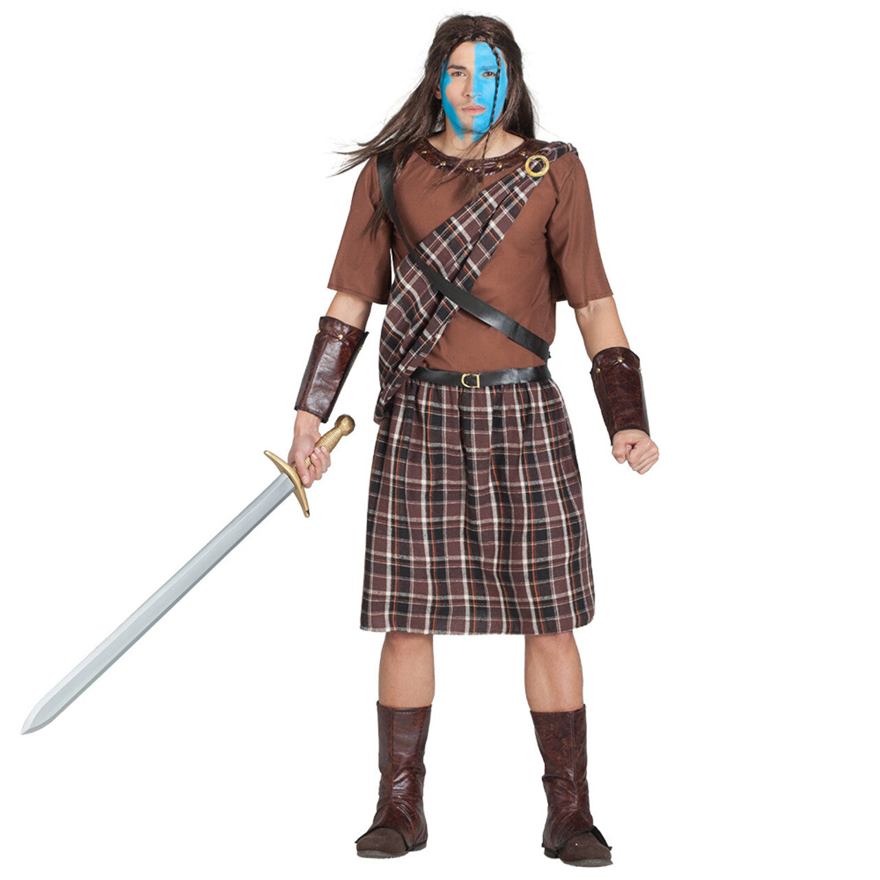 Op deze afbeelding zie je een Kostuums, van het merk Boland. Highlander Hero Mcfightright Man Kostuum