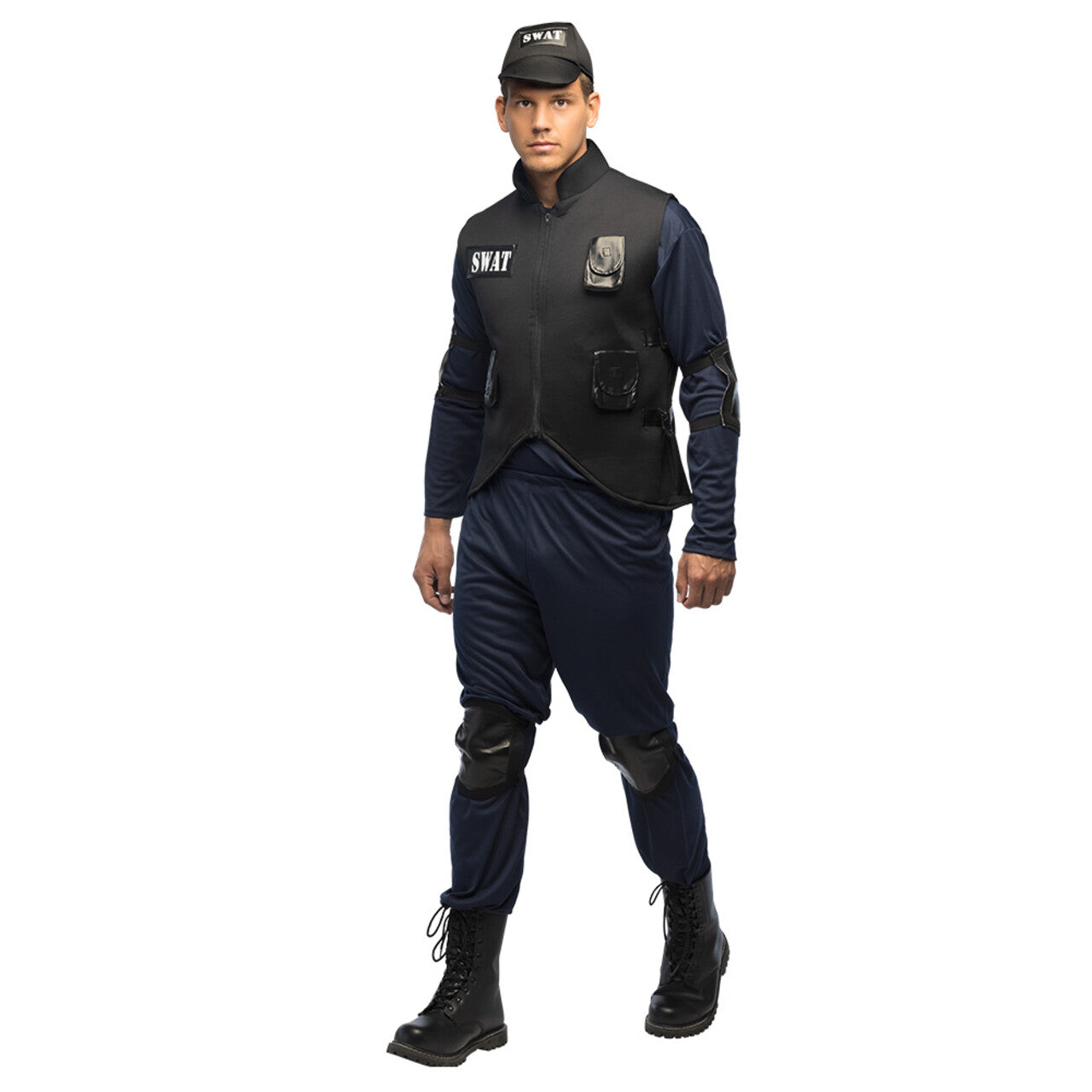 Op deze afbeelding zie je een Kostuums, van het merk Boland. Goed Uitgeruste Swat Agent Man Kostuum