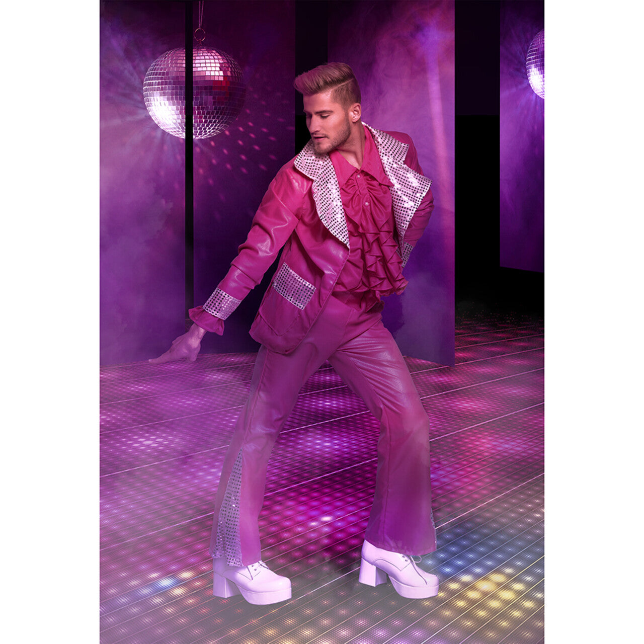 Op deze afbeelding zie je een Kostuums, van het merk Boland. Proud Disco King Man Kostuum