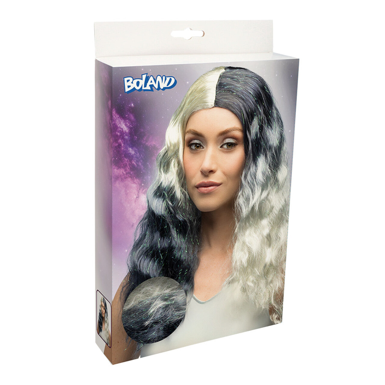 Op deze afbeelding zie je een Accessoires, van het merk Boland. Pruik Fantasia Galaxy