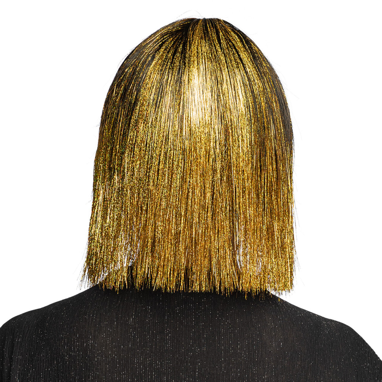 Op deze afbeelding zie je een Accessoires, van het merk Boland. Pruik Crazy Disco Goud