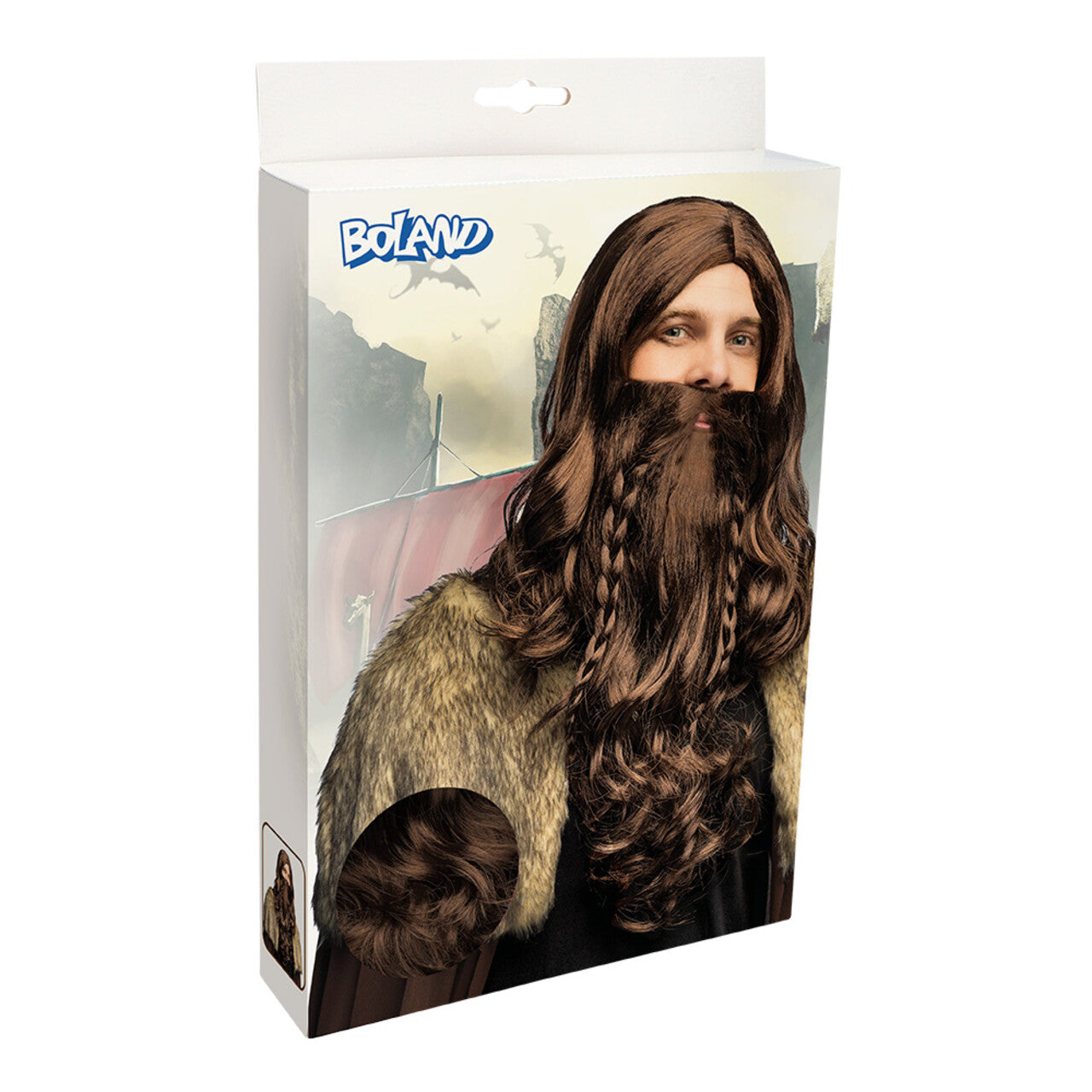 Op deze afbeelding zie je een Accessoires, van het merk Boland. Viking Warrior Pruik Met Baard