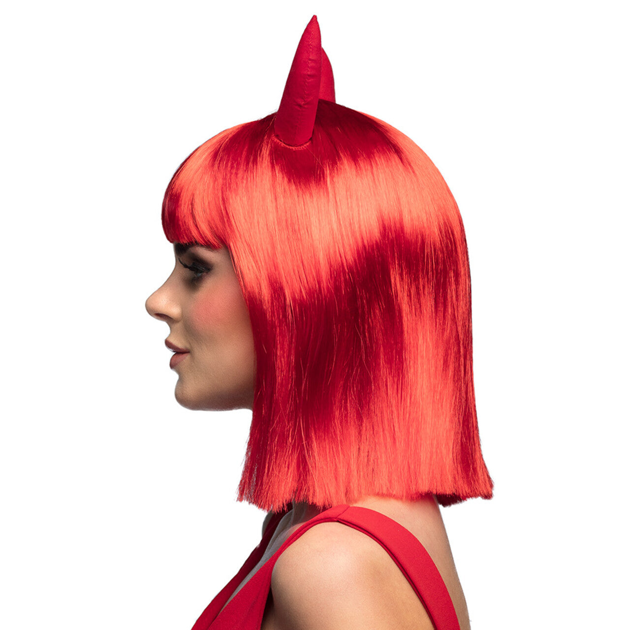 Op deze afbeelding zie je een Accessoires, van het merk Boland. Pruik Spicy Devil Rood