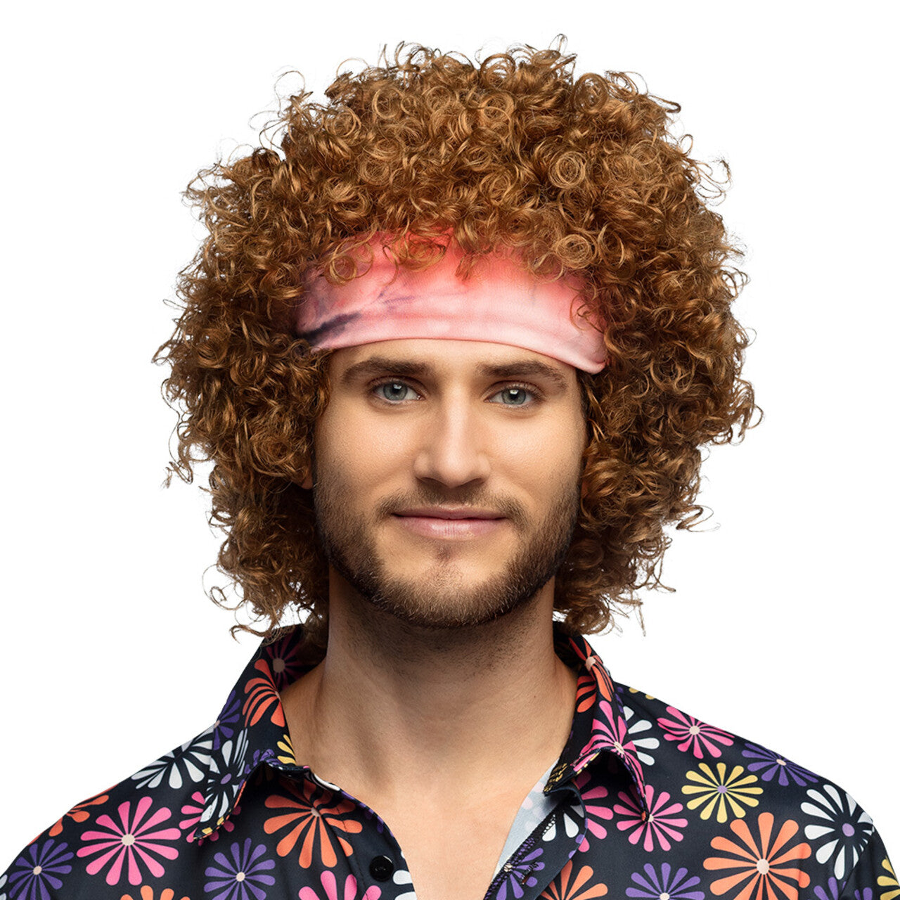 Op deze afbeelding zie je een Accessoires, van het merk Boland. Pruik Hippie Groove Bruin