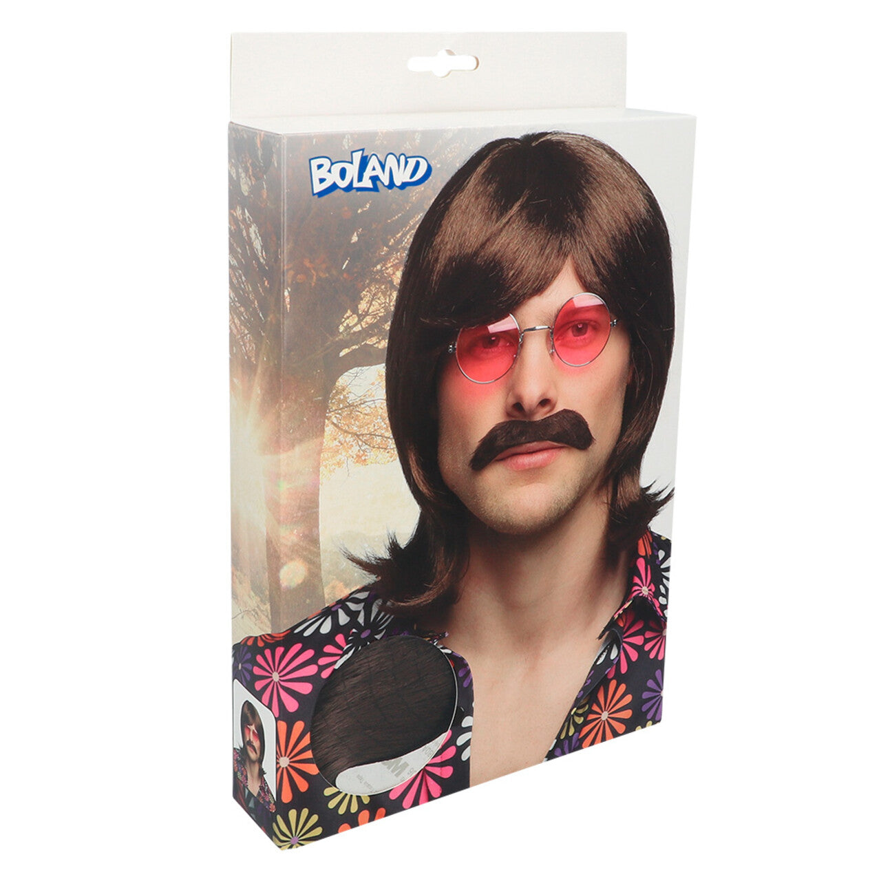 Op deze afbeelding zie je een Accessoires, van het merk Boland. Pruik Seventies Gary Met Snor