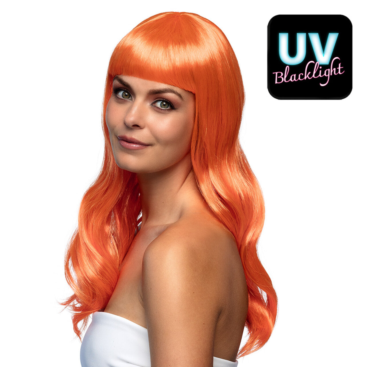 Op deze afbeelding zie je een Accessoires, van het merk Boland. Pruik Chique Lieke Oranje Uv
