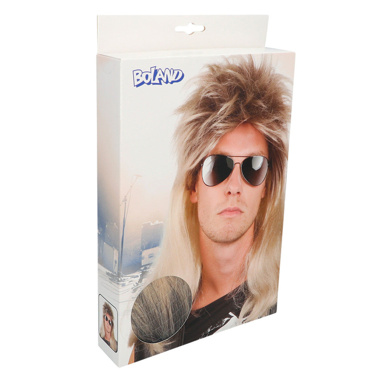 Op deze afbeelding zie je een Accessoires, van het merk Boland. Pruik Ryan Rockstar