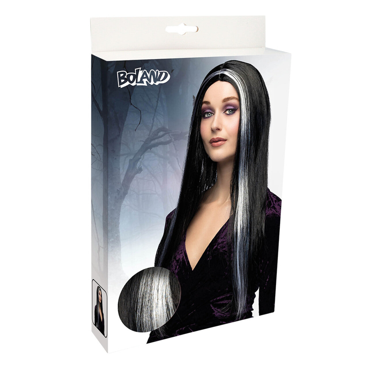 Op deze afbeelding zie je een Accessoires, van het merk Boland. Pruik Heks Aurora Zwart