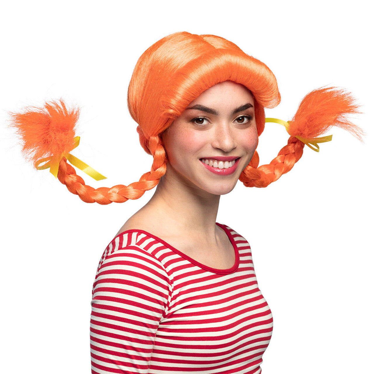 Op deze afbeelding zie je een Accessoires, van het merk Boland. Pruik Met Vlechten Grappige Pipi