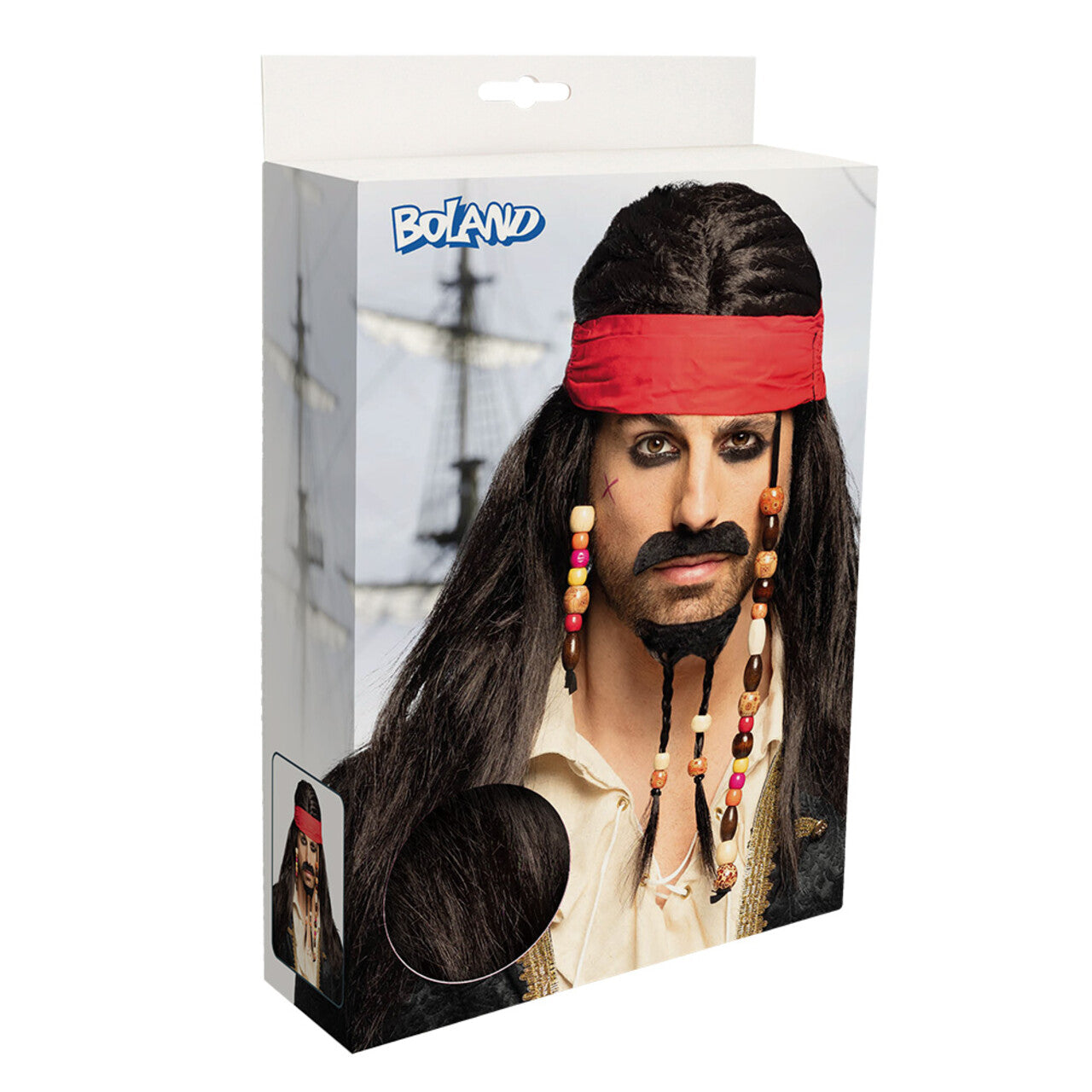 Op deze afbeelding zie je een Accessoires, van het merk Boland. Pruik Piraat Jacky Gold