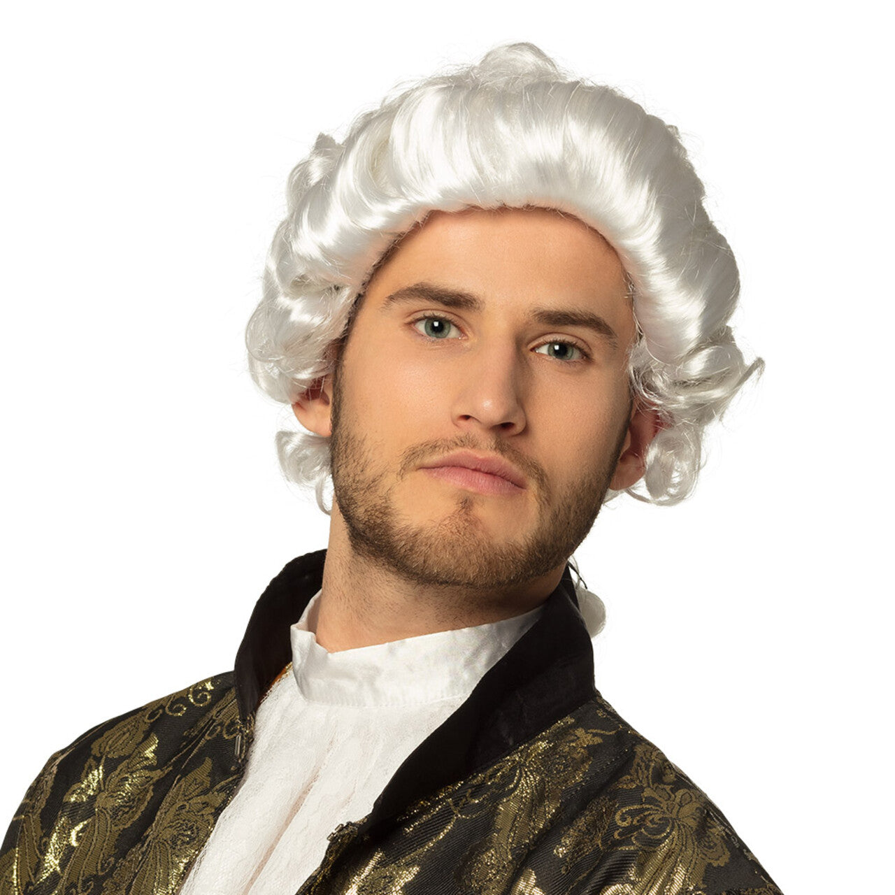 Op deze afbeelding zie je een Accessoires, van het merk Boland. Pruik Barry Barok Wit