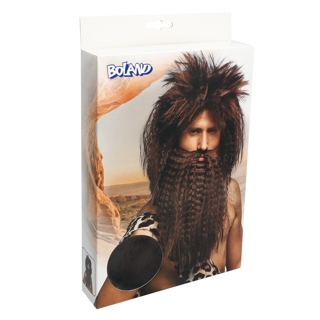 Op deze afbeelding zie je een Accessoires, van het merk Boland. Pruik Holbewoner Rocky Roesthaar Met Baard