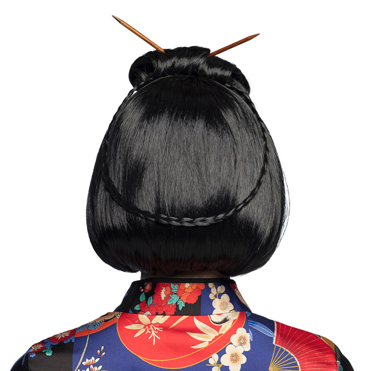 Op deze afbeelding zie je een Kostuums, van het merk Boland. Pruik Chinese Bju Ti Vrouw Kostuum