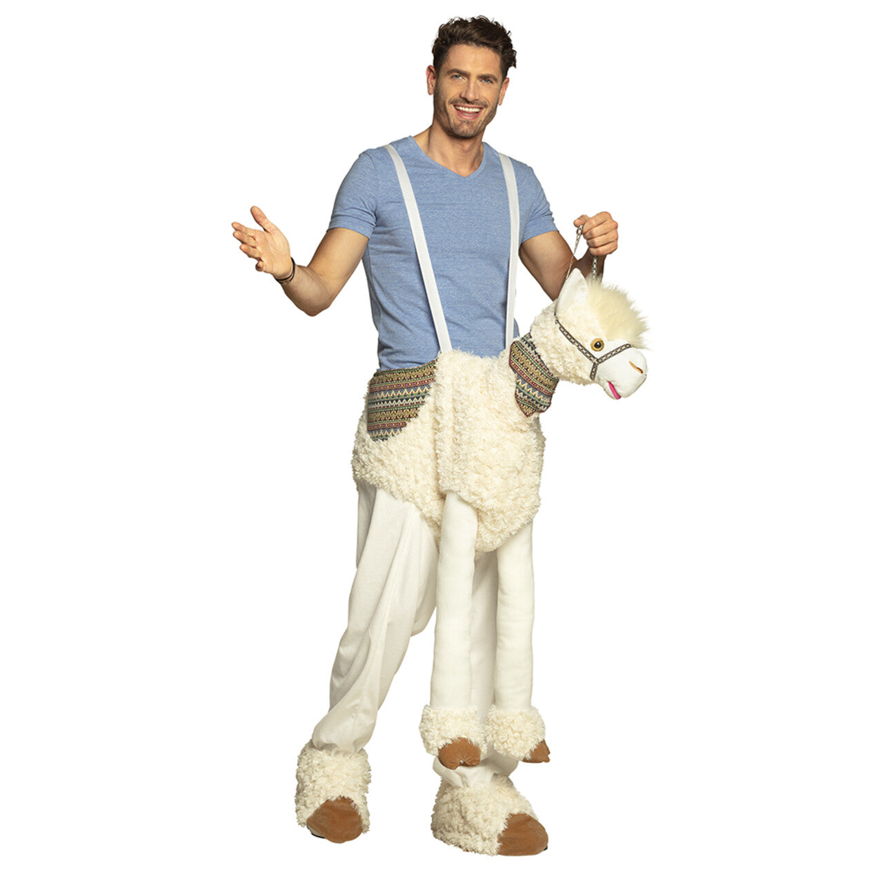 Op deze afbeelding zie je een Kostuums, van het merk Boland. Op De Rug Van Een Alpaca Kostuum