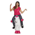 Op De Rug Van Een Fabelachtige Unicorn Vrouw Kostuum