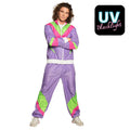 Trainingspak Retro Dude Paars Man Kostuum