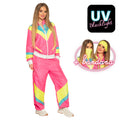 Retro Trainingsanzug Neonpink Damenkostüm