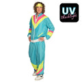 Trainingspak Retro Dude Neonblauw Man Kostuum