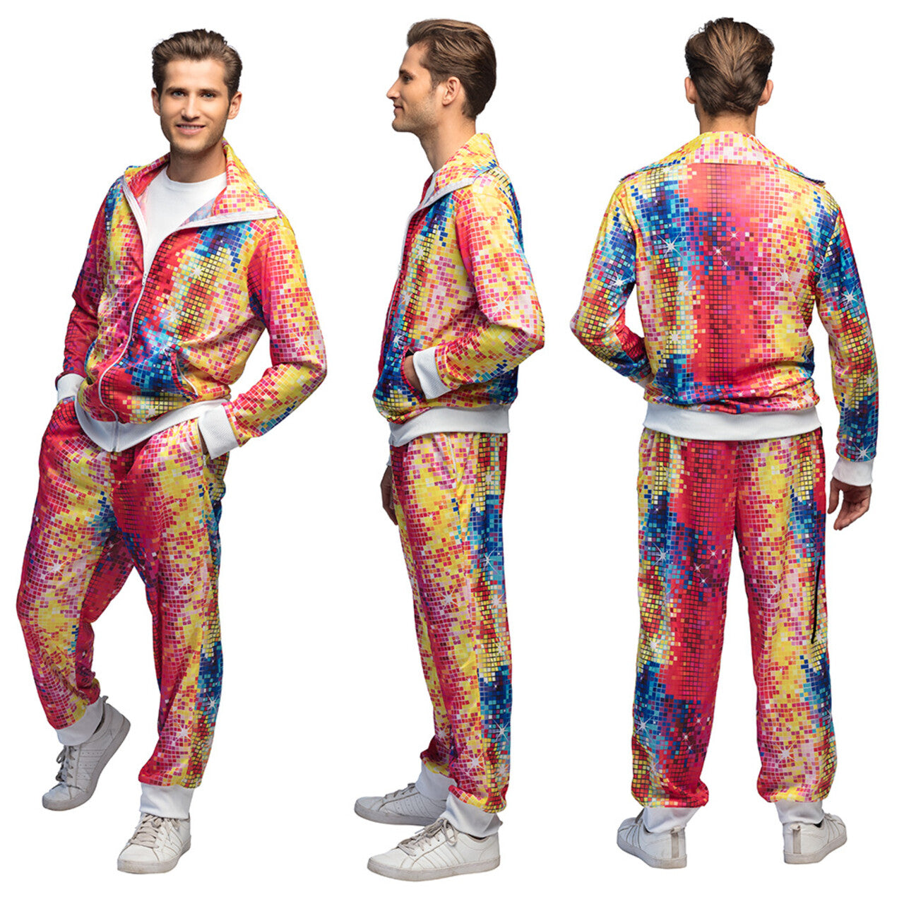 Op deze afbeelding zie je een Kostuums, van het merk Boland. Trainingspak Disco Dude Man Kostuum
