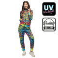 Super Fout 90s Trainingspak Leopard Art Blacklight Vrouw Kostuum