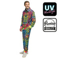 Super Fout 90s Trainingspak Luipaard Rainbow Blacklight Man Kostuum