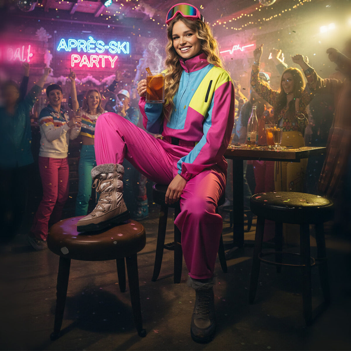 Op deze afbeelding zie je een Kostuums, van het merk Boland. Skipak Snow Glow Babe (S) Vrouw Kostuum