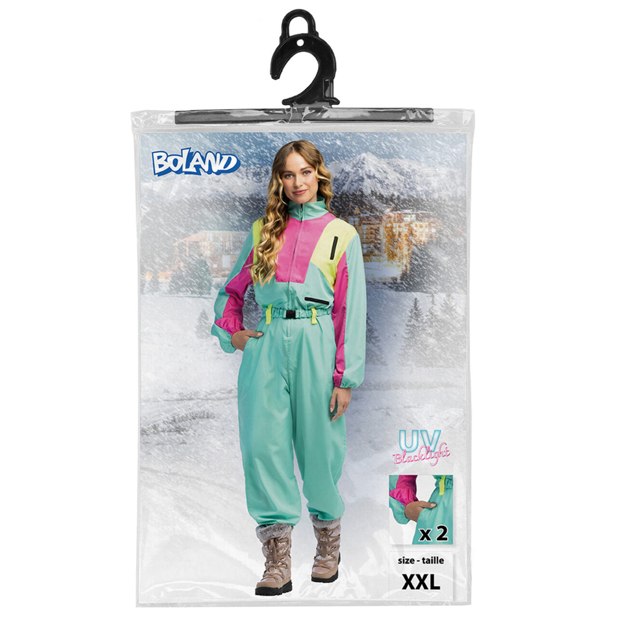Op deze afbeelding zie je een Kostuums, van het merk Boland. Skipak Snow Blizzard Babe (S) Vrouw Kostuum