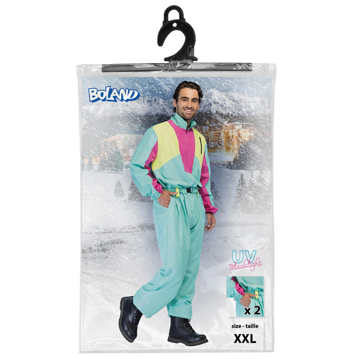 Op deze afbeelding zie je een Kostuums, van het merk Boland. Skipak Snow Blizzard Dude (S) Man Kostuum