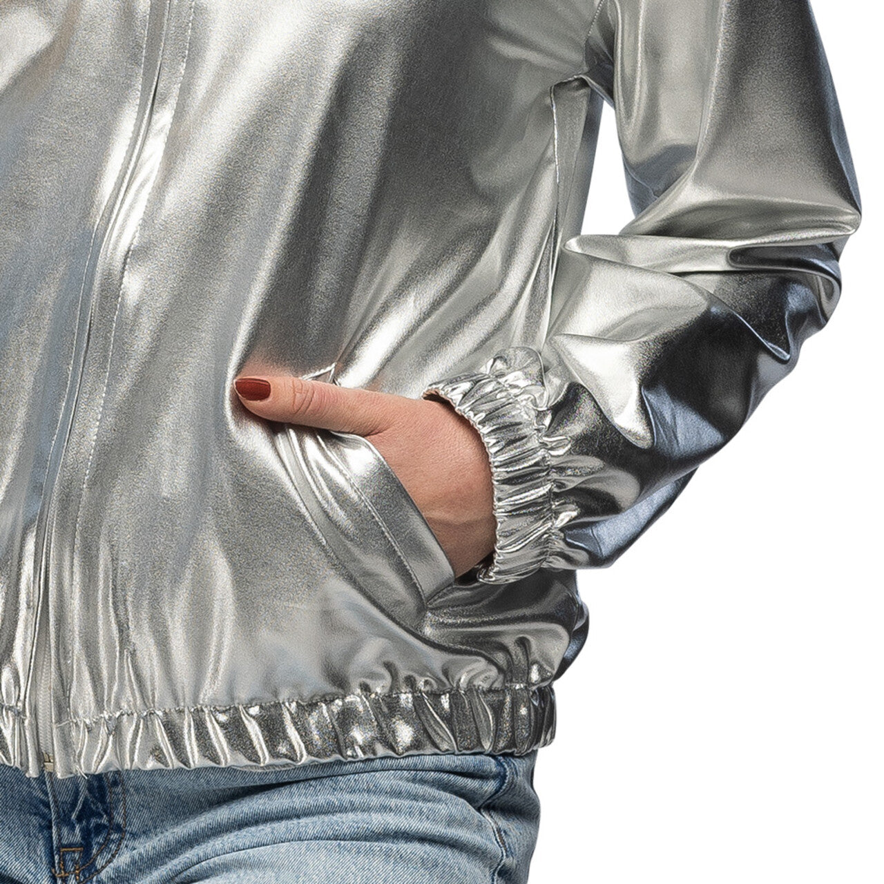 Op deze afbeelding zie je een Kostuums, van het merk Boland. Cool Out Of Space Jasje Zilver Vrouw