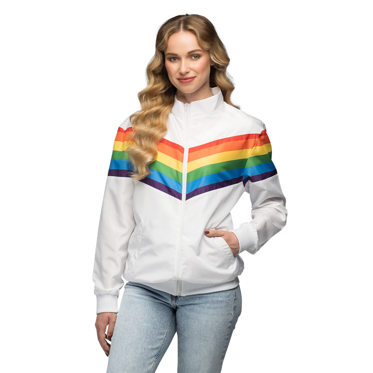 Op deze afbeelding zie je een Kostuums, van het merk Boland. Trainingsjasje Vintage Rainbow Festival Vrouw
