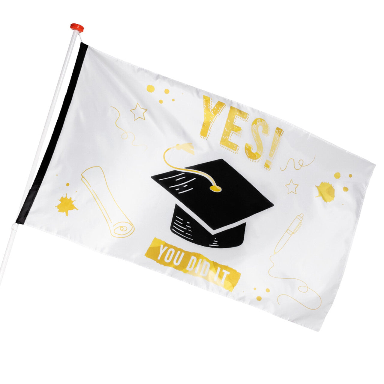 Op deze afbeelding zie je een Decoratie, van het merk Boland. Vlag Geslaagd Yes! You Did It