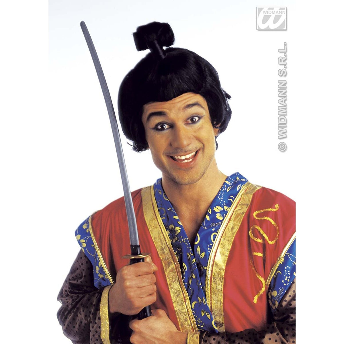 Op deze afbeelding zie je een Accessoires, van het merk Widmann. Pruik Samurai