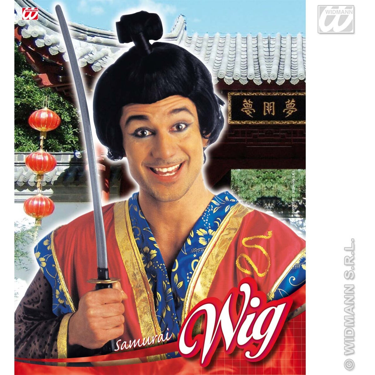 Op deze afbeelding zie je een Accessoires, van het merk Widmann. Pruik Samurai