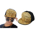 Casquette Dorée Strass Mc Rapper