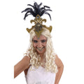 Bandeau Carnaval Estival Doré Avec Plumes