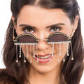 Extravagante Sonnenbrille Mit Steinchenvorhang