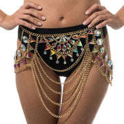 Op deze afbeelding zie je een Kostuums, van het merk Chaks. Sexy Roze Diamanten Festival Rok Vrouw