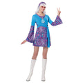 Modieuze Blauwe Hippie Lune Vrouw Kostuum