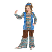 Op deze afbeelding zie je een Kostuums, van het merk Chaks. Born In The 60s Hippie Blue Kind Kostuum