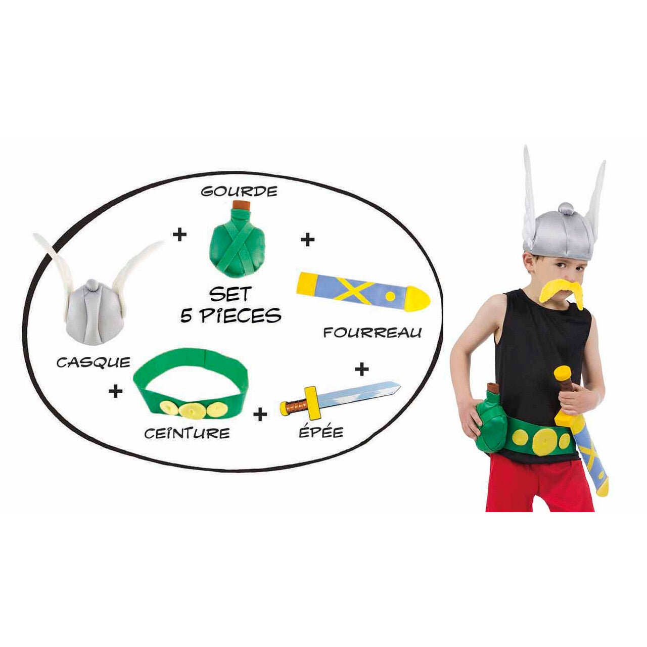 Op deze afbeelding zie je een Accessoires, van het merk Chaks. Originele 5 Delige Accessoireset Asterix Kind