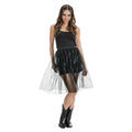 Glitzernder Schwarzer Mesh-Festivalrock Damen