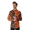 Chemise Halloween Motifs Orange Et Noir