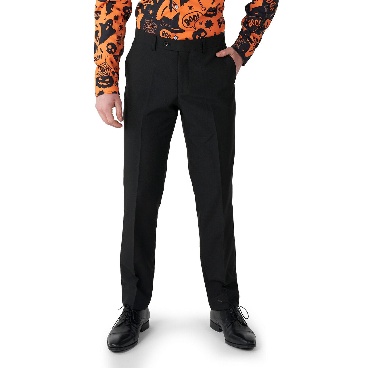 Op deze afbeelding zie je een Kostuums, van het merk Opposuits. Halloween Icons Oranje Zwart Overhemd Man