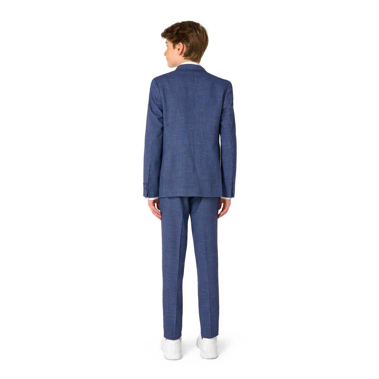 Op deze afbeelding zie je een Kostuums, van het merk Opposuits. Daily Checked Navy Jongen Kostuum