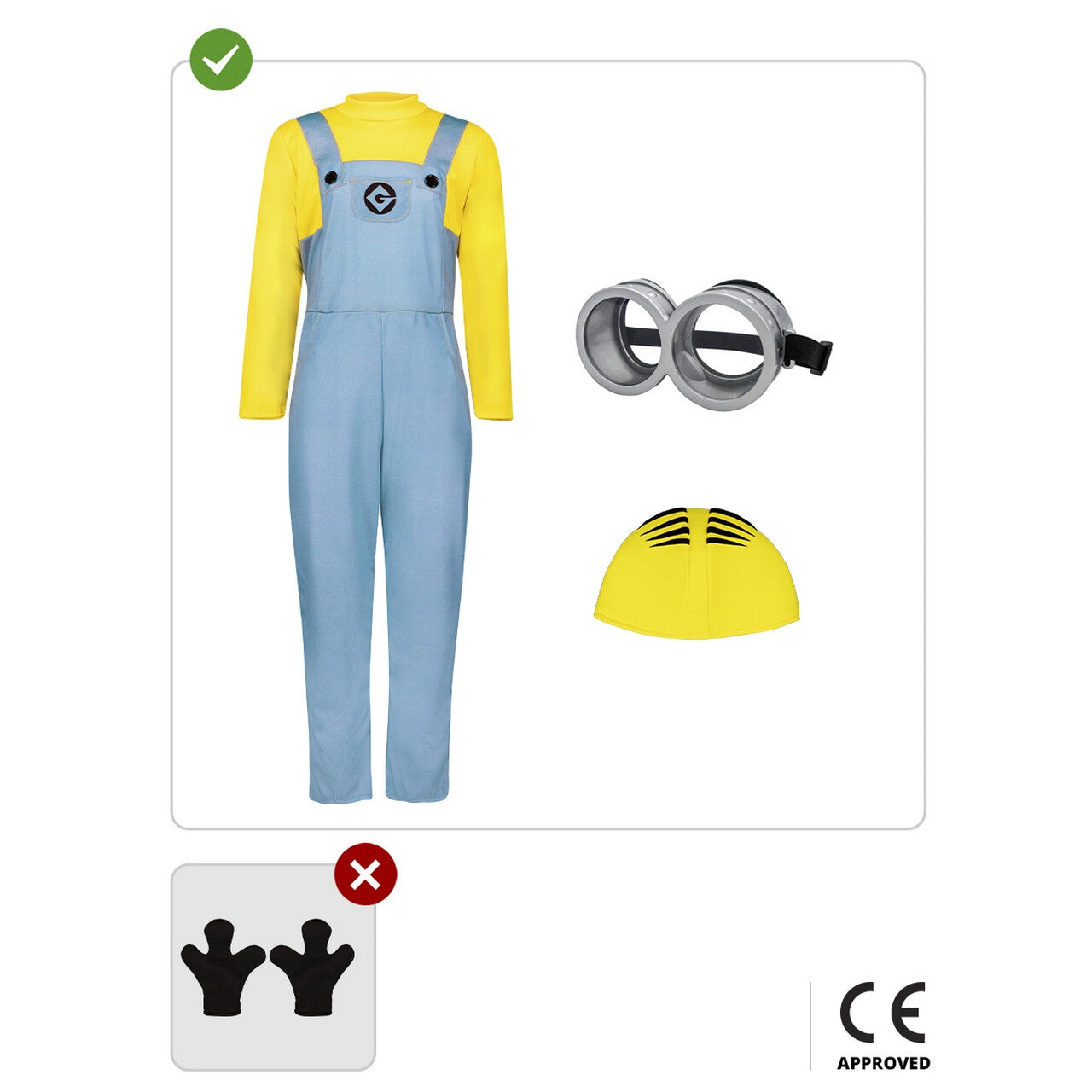 Op deze afbeelding zie je een Kostuums, van het merk Funidelia. Minions Dave Kind Kind Kostuum