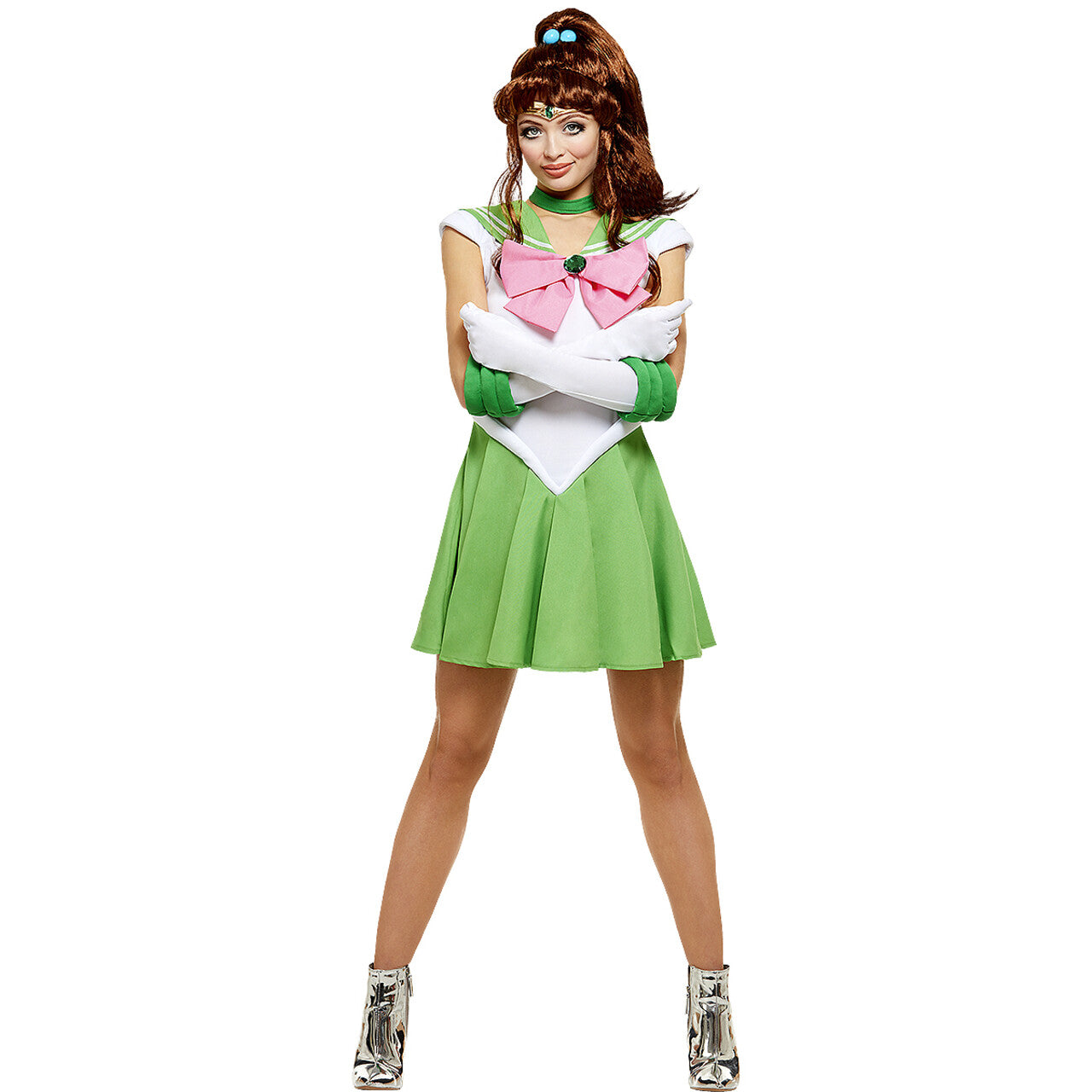 Op deze afbeelding zie je een Kostuums, van het merk Funidelia. Jupiter Sailor Moon Vrouw Kostuum