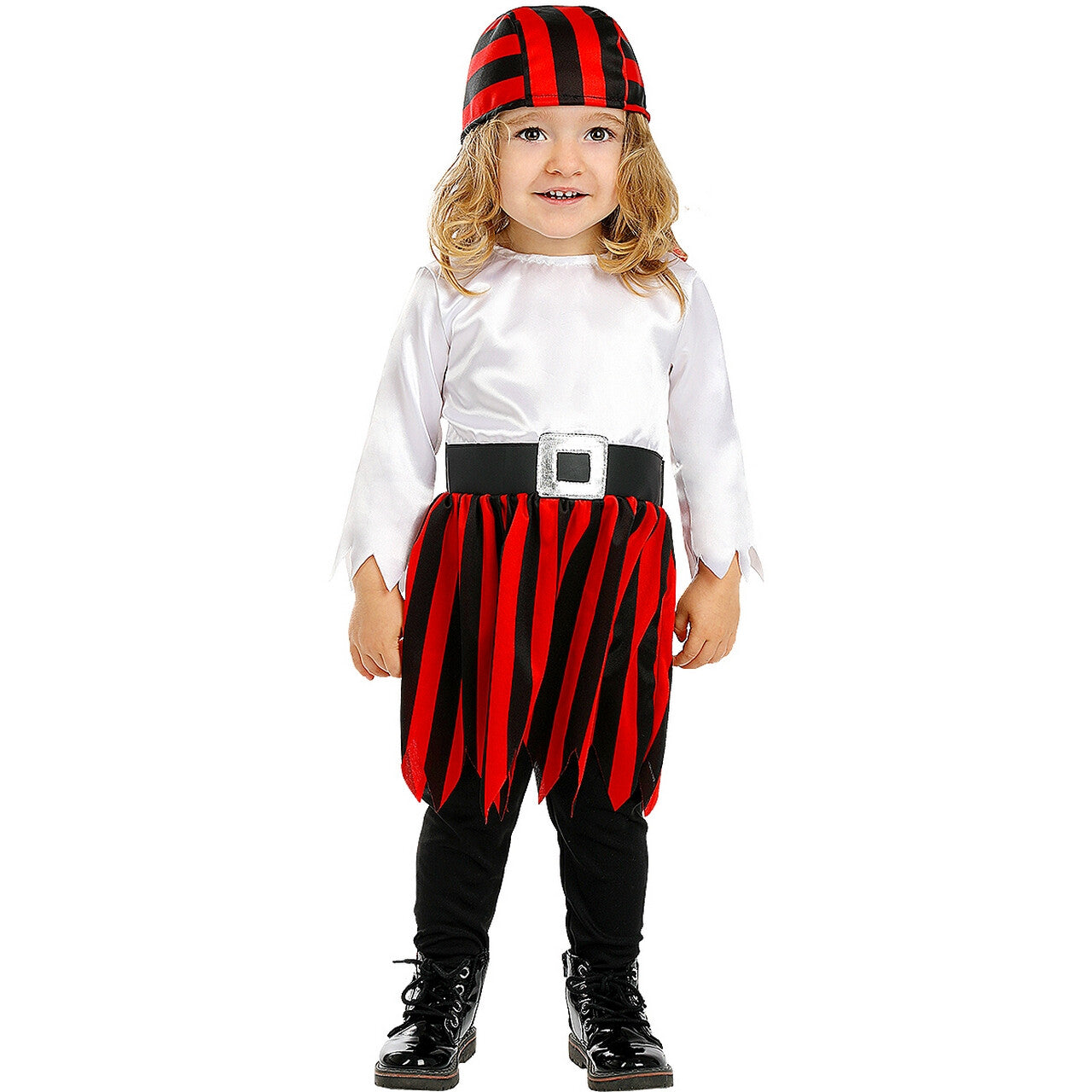 Op deze afbeelding zie je een Kostuums, van het merk Funidelia. Kleine Boekanier Kind Piraat Rood-Wit Kind Kostuum