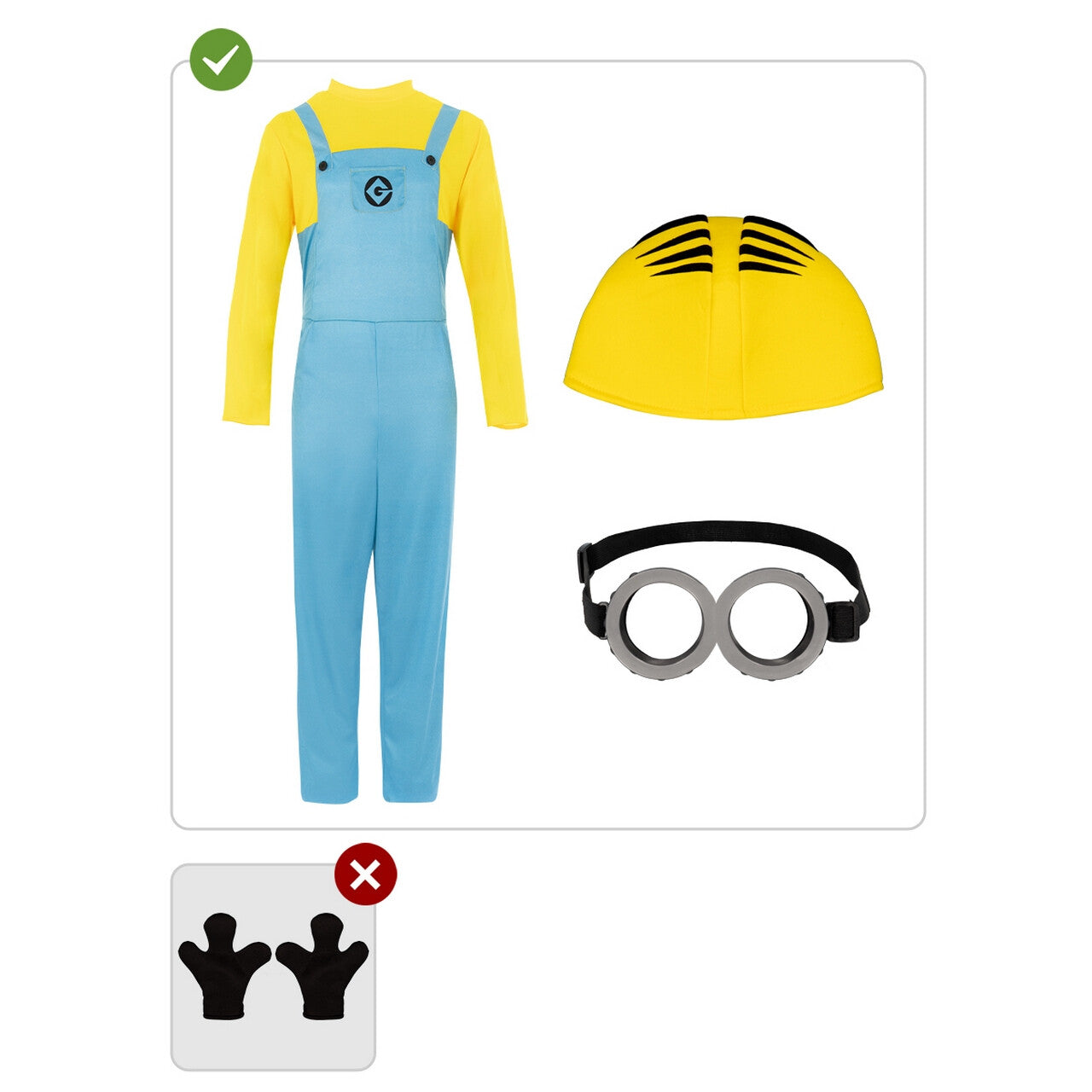 Op deze afbeelding zie je een Kostuums, van het merk Funidelia. Minions Dave Bananas Kostuum