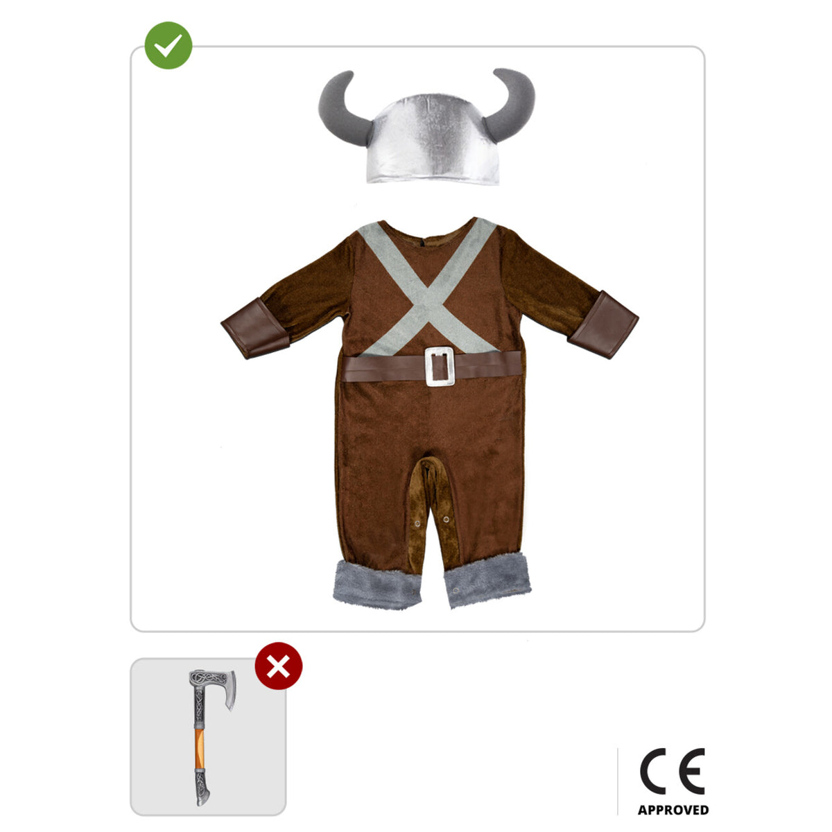 Op deze afbeelding zie je een Kostuums, van het merk Funidelia. Stoere Mini Viking Jongen Kostuum